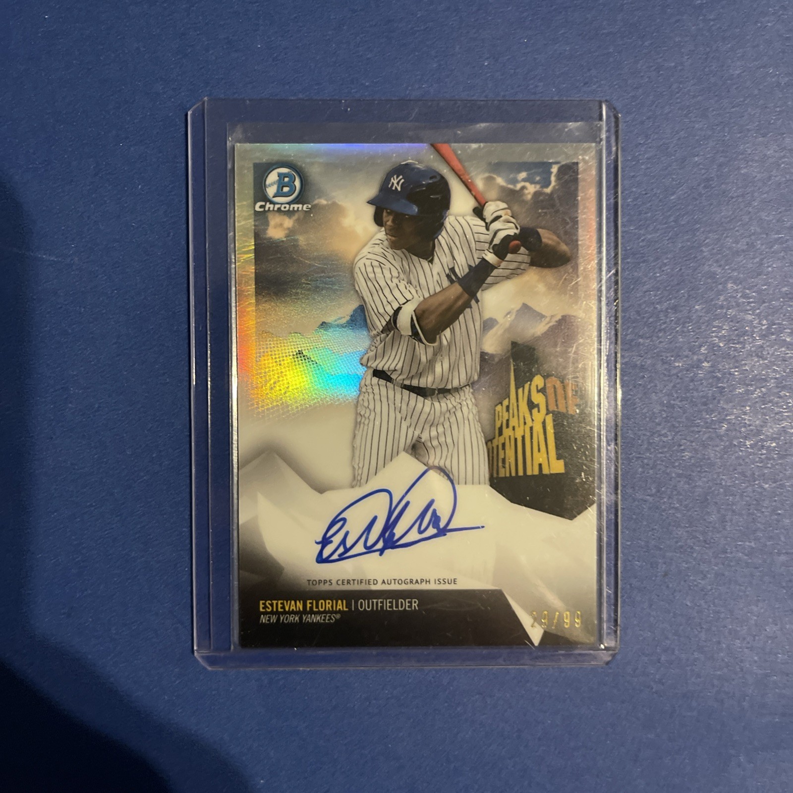 2018 Topps Bowman Chrome Estevan Florial Auto /99 New York Yankees