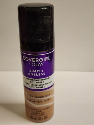 Covergirl + Olay Simply Ageless 3 In 1 Foundation 260 Classic Tan 1 Oz 