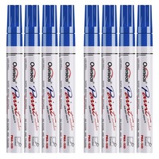 Overseas Paint Pens Markers - Blue Permanent 1 Count Pack of 8 ,