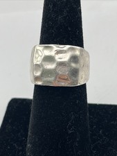 925 Sterling Hammered Ring Size 6.75