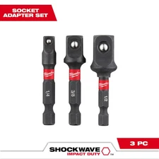 Milwaukee Shockwave Impact Duty Socket Adapter Set, 3-Pc., Model# 48-32-5033