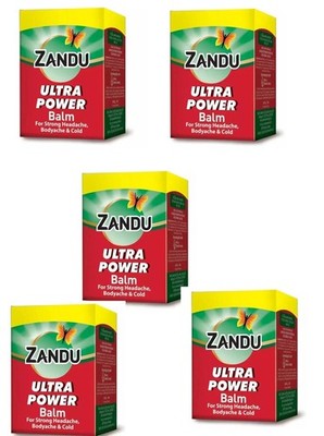 Zandu Ultra Power Balm (5 x 8 ml) - Pflanzliche Linderung bei starken...