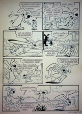 Hound & the Hare DC Comics Hand-Drawn Mexican Comic Book Interior Page  14"x10"