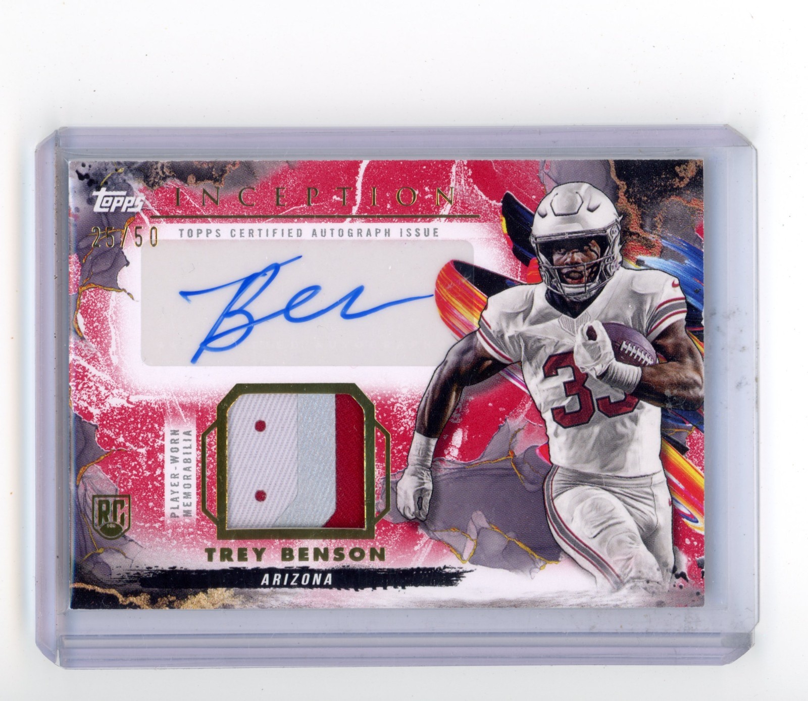 Trey Benson Topps Inception Provenance Patch Autographs #PPATB Base