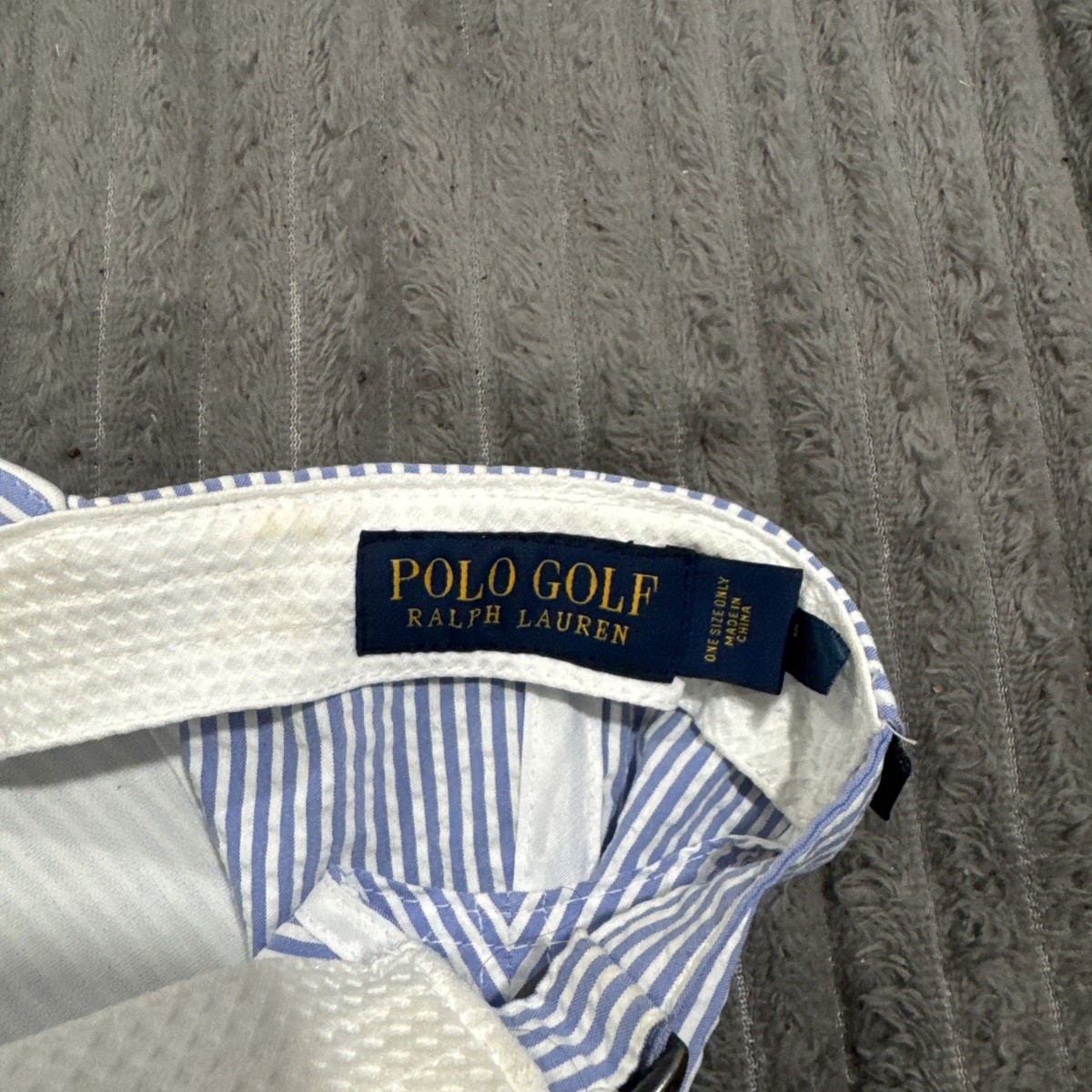 Polo Ralph Lauren Hat Mens One Size Blue Striped Polo Golf Strap Back View 4