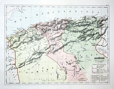 Algieria Algieria Afryka Afryka Mapa świata Mapa świata Litografia litografia