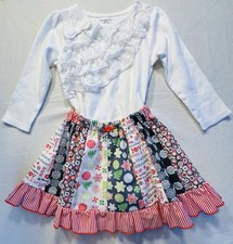 Handmade Holiday Skirt With Kids Shirt, With A Ruffle Top By Garanimals 1 Year  
