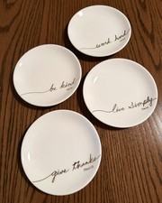 Hankook Fine Bone China Mini Plates 5&rdquo; Set of 4 Trudy Kim Scripture Religious