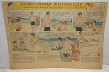 1934 Sunday Comics Ad for Wheaties Johnny Weissmuller Photograph Offer , Tarzan