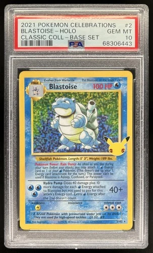 2021 Pokemon SWSH Celebrations Blastoise Classic Collection #2/102 PSA 10