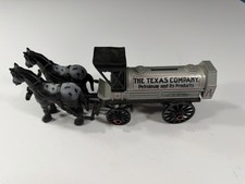1991 Ertl 1900s Style Texaco Horse and Tanker Die Cast Metal Coin Bank