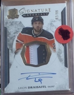 2017-18 Upper Deck The Cup Leon Draisaitl Signature Materials PATCH AUTO /99