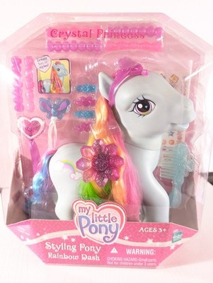 My Little Pony MLP Crystal Princess Series Rainbow Dash Styling Pony NEW