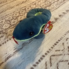 Ty Beanie Baby Hissy Snake Plush Retired Original 1997 w/ Tag errors snake