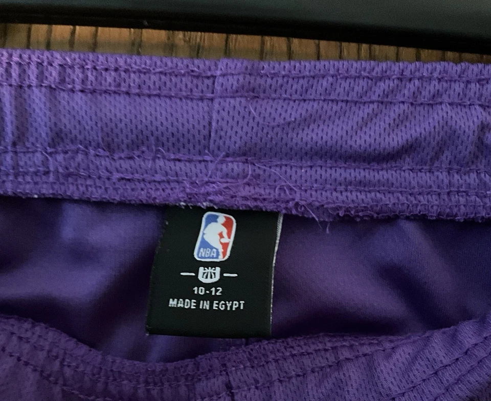 Pantalones Cortos de Baloncesto Los Angeles Lakers Púrpura NBA Talla 10-12 Juvenil Foto 3 de 4
