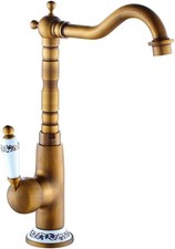 Mixer Kitchen Brass Vintage Antique Hot Cold Tap Basin with... 