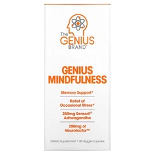2 X The Genius Brand, Genius Mindfullness, 30 Veggie Capsules