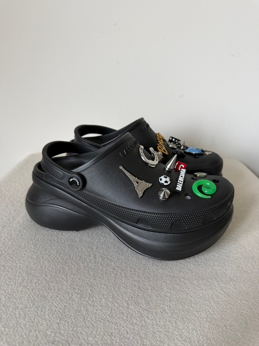 Balenciaga x Crocs Mules with Charms - Size 42 - Black - NEW | eBay