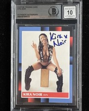 Kira Noir Signed Custom Trading Card Beckett Encapsulated Autograph Grade 10