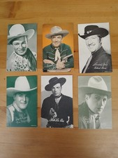 1950s Lot (6) TV Cowboy Western Exhibit Arcade Cards~ROY ROGERS, KEN MAYNARD + 4