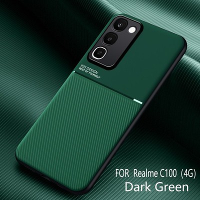 For Realme C100 4G, Luxury Magnetic Anti-Slip Soft Rubber Leather Feel Case Cove