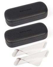 Glasses Case Hard Shell Eyeglass Case with Cleaning Cloth, 2 Pack PU Leather ...