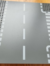 LEGO City T-Junction & Curved Road Plates Gray 32x32 Baseplate (7281) Lot Of 2