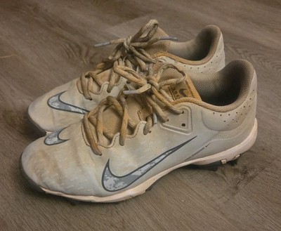 Nike Hyperdiamond 4 Pro MCS Women's Size 7.5 Softball Cleats Grey White 