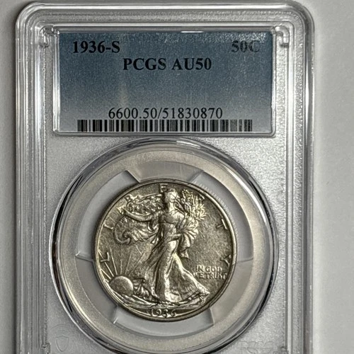 Photo of a 1936-S Walking Liberty Half Dollar from an eBay listing that sold on Jul 17, 2026