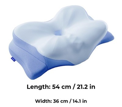 Derila Ergo Neck Pillow Contour Standard Size Memory Foam 21x14x4 In/ 54x36x12cm