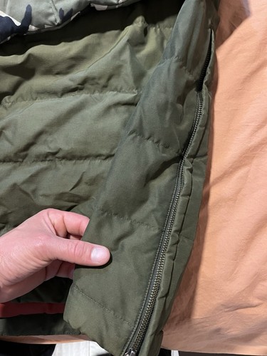 LL Bean Signature Camo Jacket Mens Medium Downtek Goose Half Zip Winter Coat - Picture 5 of 7