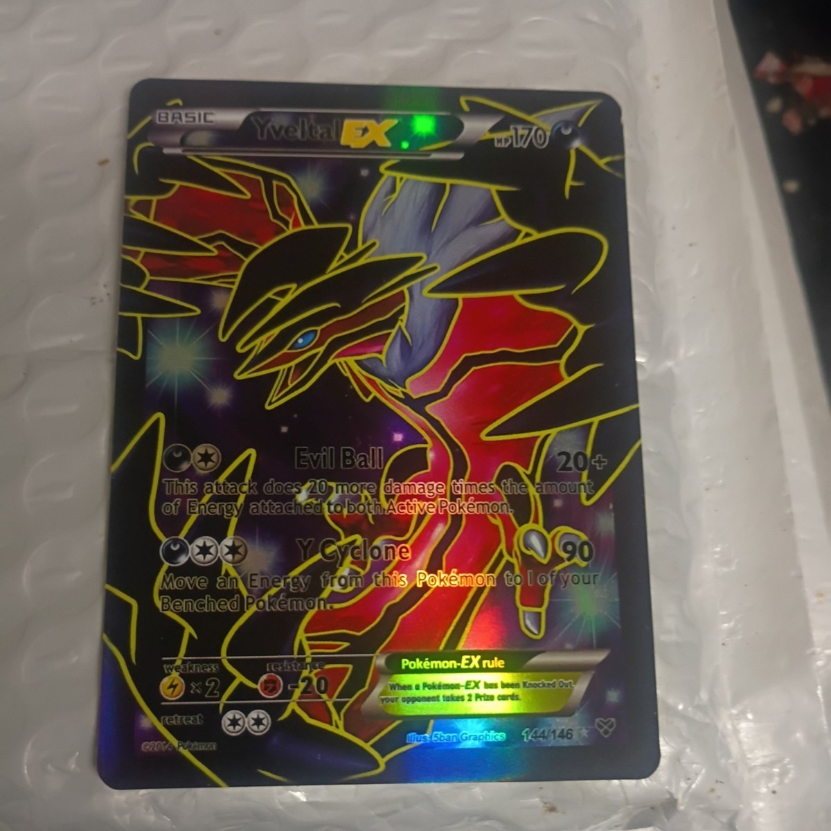Pokemon Yveltal EX Full Art Ultra Rare 144/146 XY Holo 170HP Card