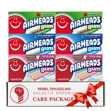 Airheads Gum Variety Pack - 6 Packs Sugar Free Bubble Gum in 3 Fruity Flavors