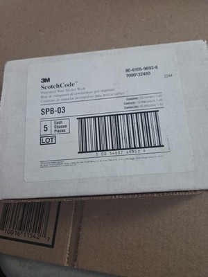 3M ScotchCode SPB-03 Pre-Printed Wire Marker Book, Legend 1 45 Box Of 5