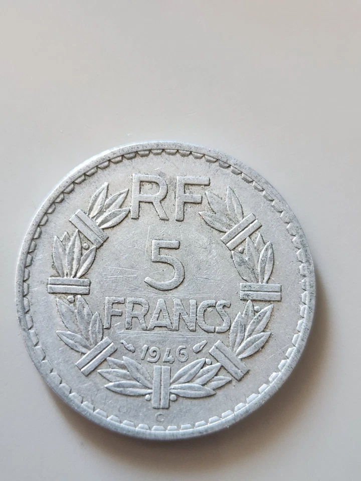 ancienne pièce de monnaie 5 Francs Lavrillier alu 1946 C - Photo 1/2
