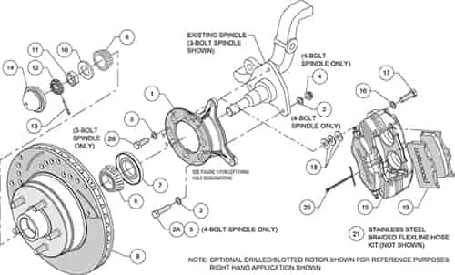 Wilwood 140-13476-D Classic Series Dynalite Front Brake Kit - Image 3 of 4