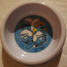 Smurfs Dog Bowl Cat Bowl Puppy Kitten Pet Food & Water Bowl. New