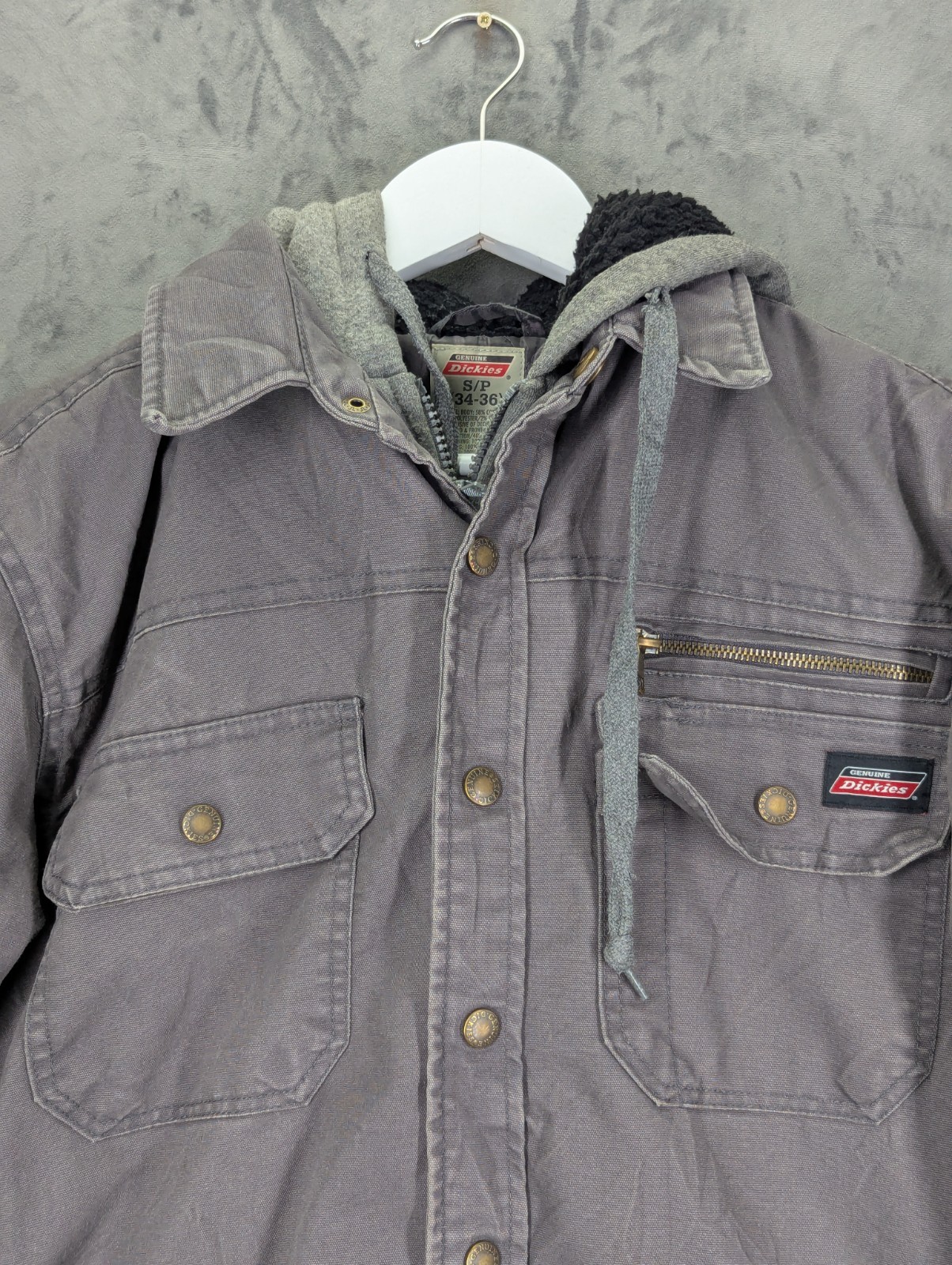 Dickies Men's Workwear Full Zip Hooded Jacket Size Small Fully Lined Zip & image 2