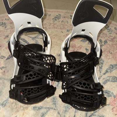 Nidecker SuperMatic Drop In Snowboard Bindings White LARGE