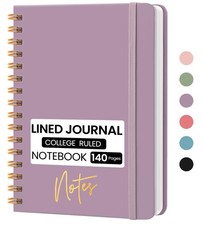 Lined Spiral Journal Notebook, A5 College Ruled Notebook for Note-Taking Bloom