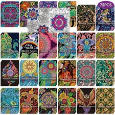 72 Pcs Mindful Coloring Book Bulk for Adults, DIY Art Coloring for Adult Stre...