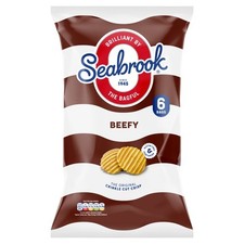 Seabrook Crinkle Cut Beefy Crisps 6 x 25g (Pack of 3)
