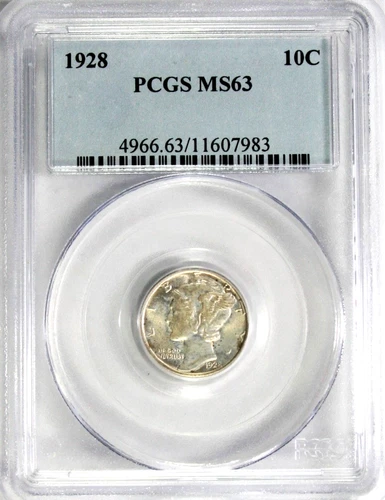 1928 Mercury Dime PCGS MS-63#GA6-83 "90% Silver"