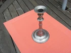 antique shiny pewter candle holder