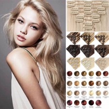 8 Tressen Echthaar Clip In Hair Extensions Remy Haarverlängerung Glatt Haariteil