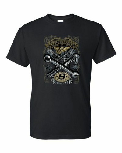 T-Shirt - MECHANIC BACKBONE OF AMERICA SKULL GOTHIC NOVELTY Adult DryBlend® - Picture 16 of 36