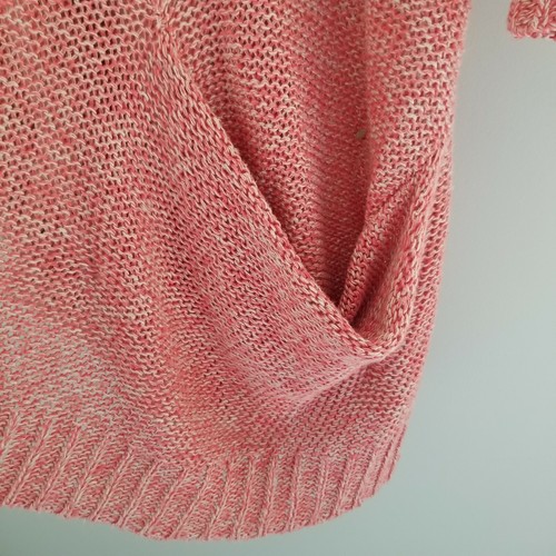 Anthropologie Sparrow Cardigan Open Sweater Hemp Coral Orange Pink M Excellent - Picture 5 of 8