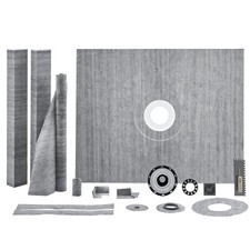 VEVOR Kit de Plato para Bordillo de Ducha 1524 x 1219 x 28 mm con Brida Central