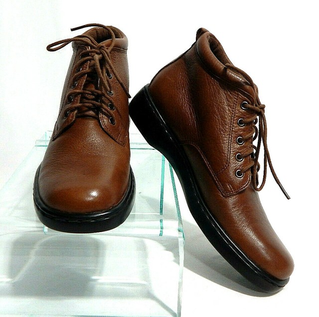 Naturalizer Brown Leather Ankle Boots Womens Size 7.5N Lace Up Shoes Sz Booties | eBay