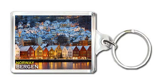 BERGEN NORWAY KEYRING SOUVENIR LLAVERO